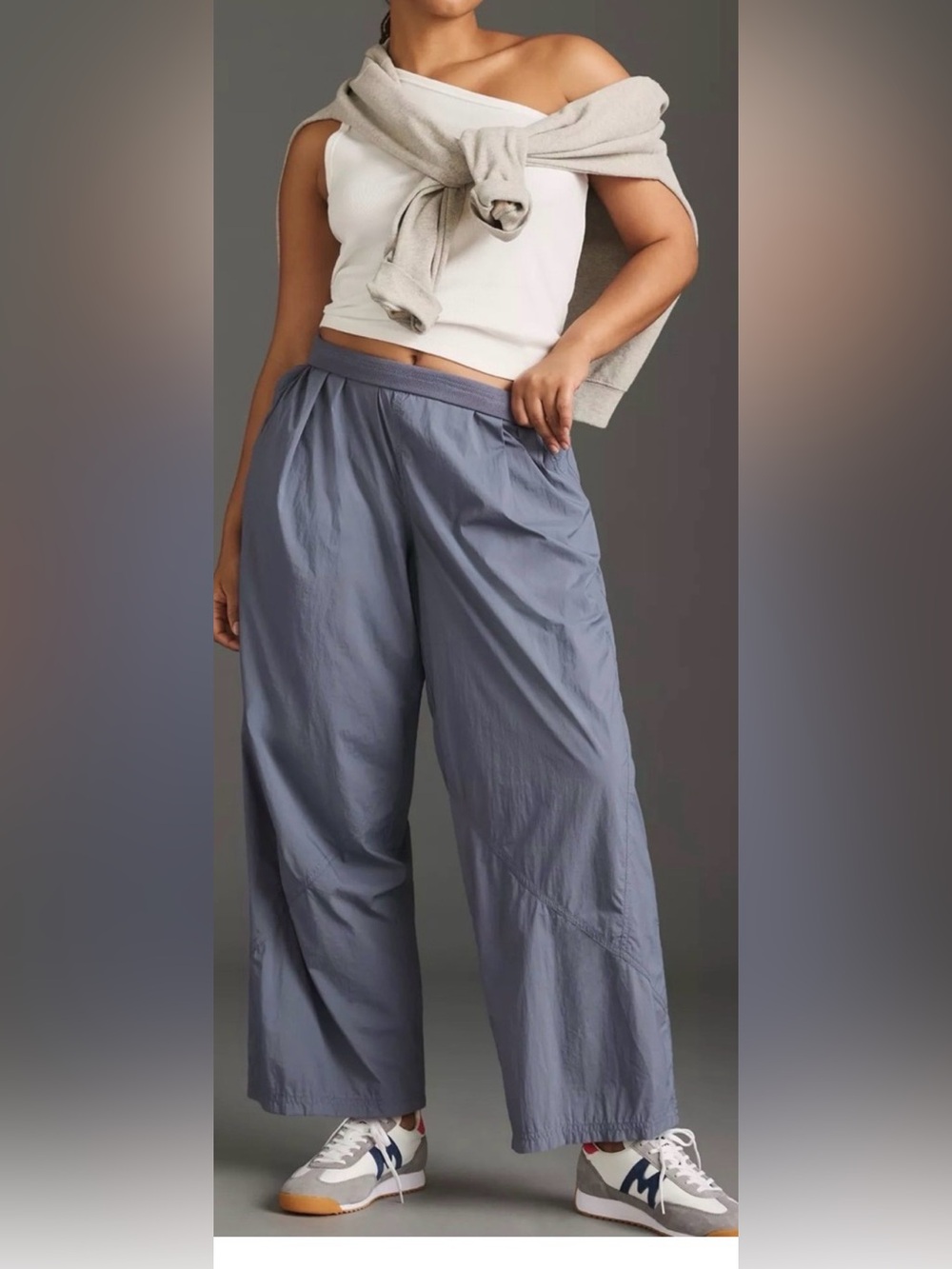 Daily Practice by Anthropologie Wide Leg Parachute Pants Blue XL